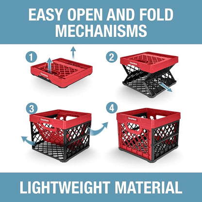 CleverMade Collapsible Milk Crate, 1PK - 25L Stackable Storage Bins - Image 6
