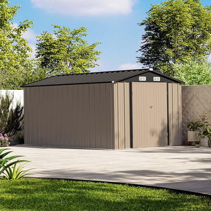 Patiowell 12 x 8 FT Outdoor Storage Shed, Steel Shed Storage House - Image 2