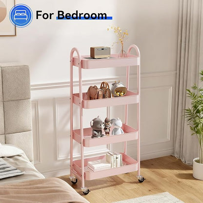 NEWBULIG 4-Tier Metal Rolling Storage Cart, Heavy Duty Mobile Utility Organizer - Image 7