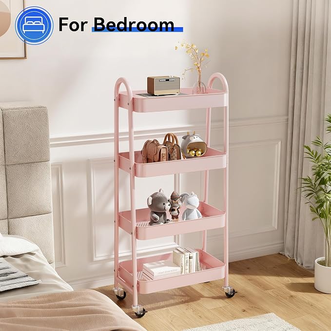 NEWBULIG 4-Tier Metal Rolling Cart - Image 7