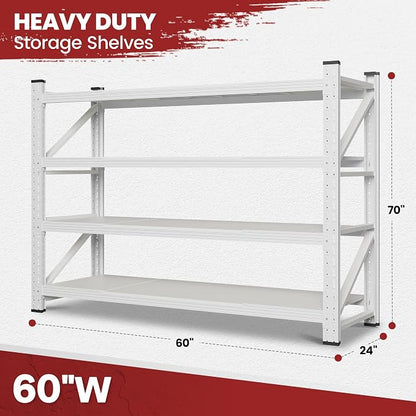 60" Wide Storage Shelves, 5000LBS Garage Shelving Heavy Duty, Standing Shelf - Image 3