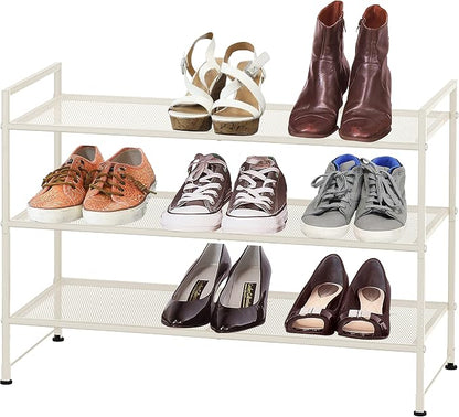 Simple Houseware 3-Tier Stackable Mesh Shoe Rack - Image 3