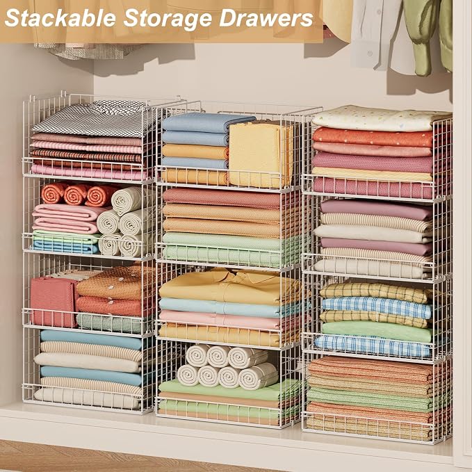 Huxitocan 6-Tier Stackable Closet Organizers and Storage Basket - Image 7