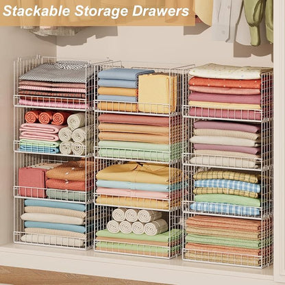 Huxitocan 6-Tier Stackable Closet Organizers and Storage Basket - Image 7