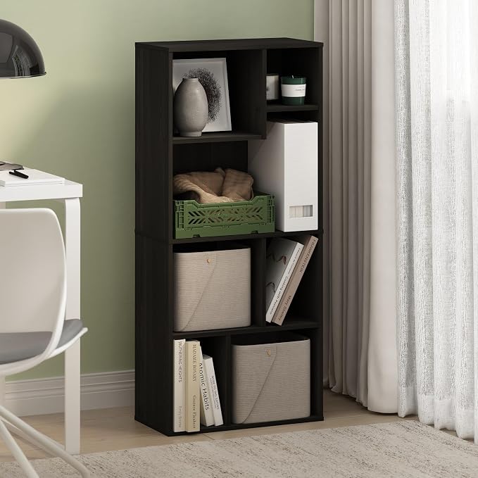 Furinno DALY Book Shelf, 7-Cube Bookshelf, Cube Storage Organizer Bookcase - Image 2