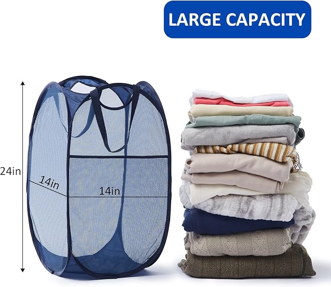 TECHMILLY Collapsible Mesh Pop Up Laundry Hamper - Image 4