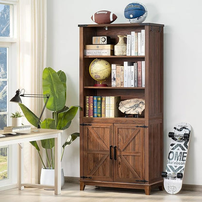 70in Tall Bookshelf 5 Tier Bookcase - Image 4