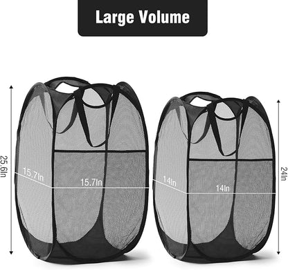 TECHMILLY Upgraded 105L Collapsible Mesh Pop Up Laundry Hamper - Image 2