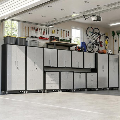 12-Piece Heavy Duty Steel Garage Cabinet System | All-in-One Modular Garage by VIYET