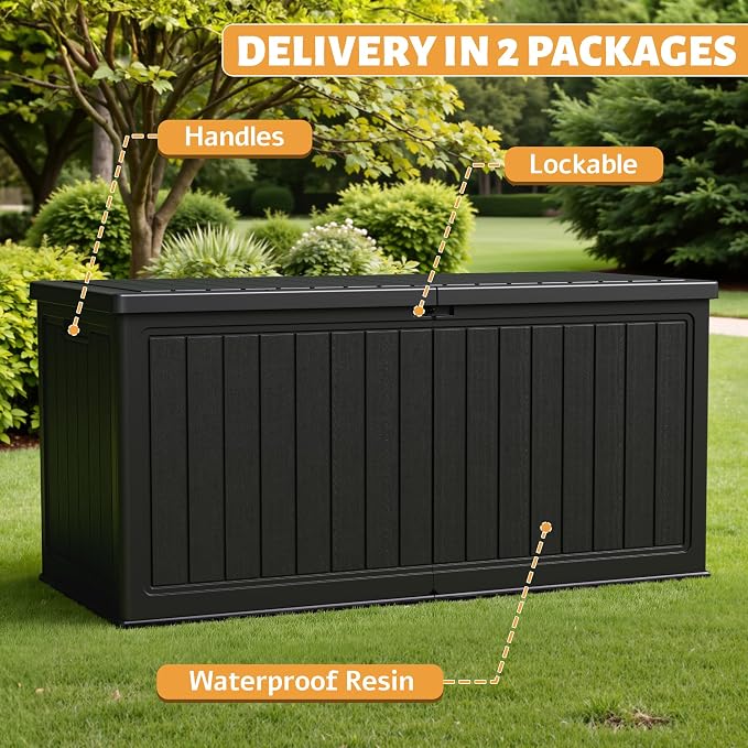 Flamaker Resin Deck Box 270 Gallon, XXL Waterproof Storage Box - Image 3
