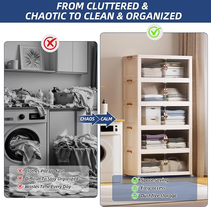 SAILUN 158Gal/635Qt Extra Large Stackable Storage Bins Folding Collapsible - Image 2