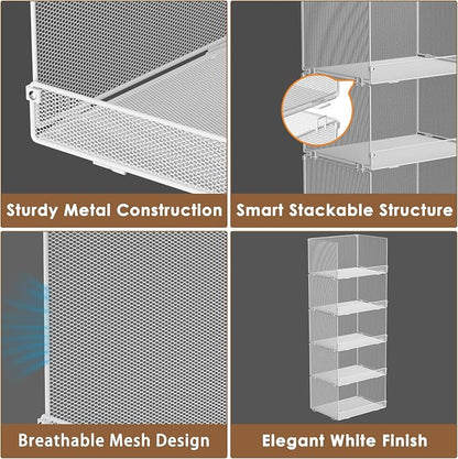 Tiaoheka 5-Tier Stackable Closet Organizers and Storage, Metal Wire Storage - Image 6