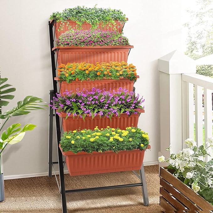 SEJOV 2 Pack Vertical Raised Garden Bed, 5 Tiers Elevated Planter Box - Image 9