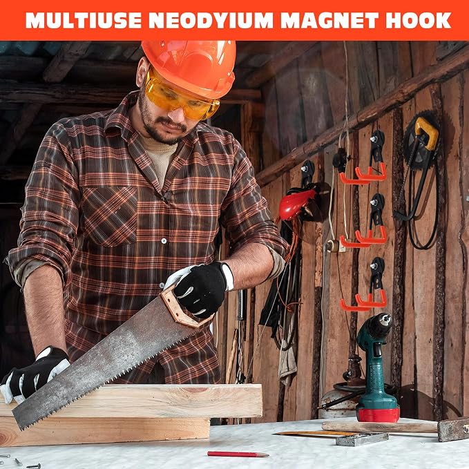Landhoow Large Magnetic Hooks Heavy Duty Garage Magnet Hooks Strong Storage - Image 6