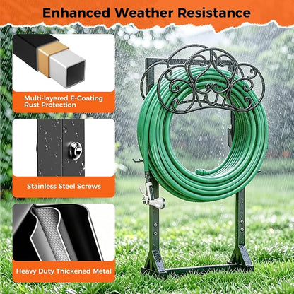 Garden Hose Holder Heavy-Duty Freestanding Water Hose Holder Holds 160Ft Hoses - Image 6