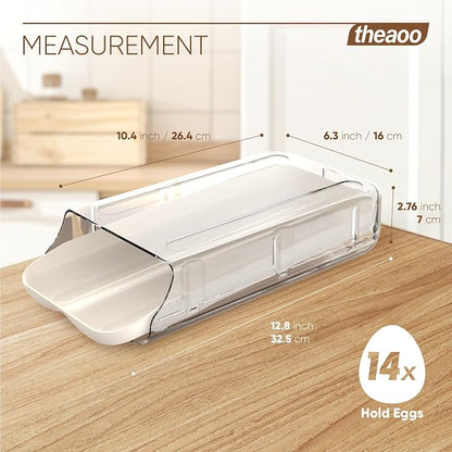 theaoo Egg Holder for Fridge, Automatic Rolling Egg Container for Refrigerator - Image 3