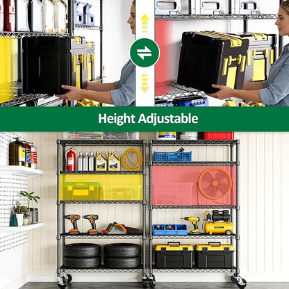 IZEUK 5-Tier Heavy Duty Metal Shelving Unit, Adjustable Steel Wire Storage Rack - Image 5