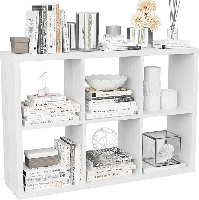 Cube Storage Organizer Bookcase, Decorative 11 inch Open Back Cubical Shelf by VDNEND