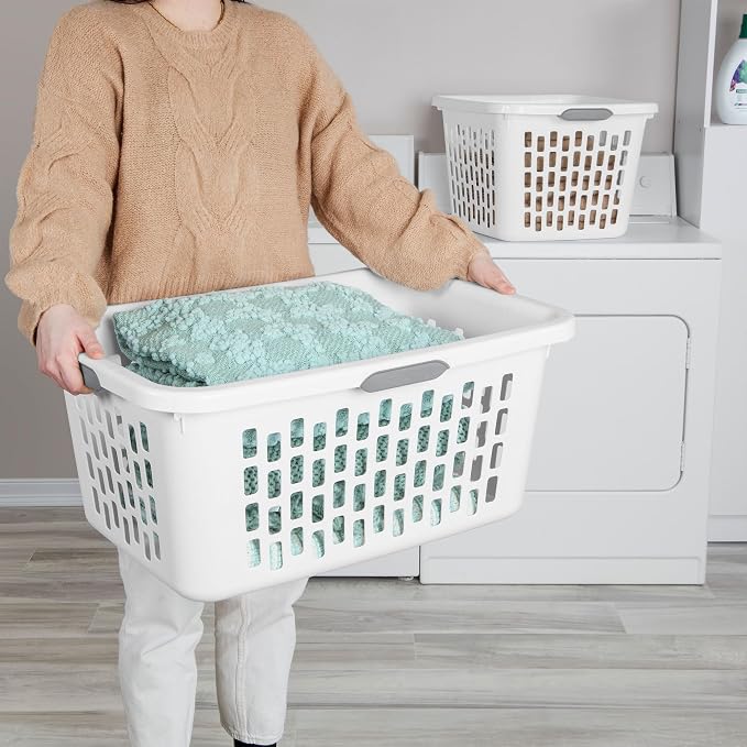Sterilite Laundry Basket, Plastic Clothes Hamper, Large Rectangle Bin - Image 3