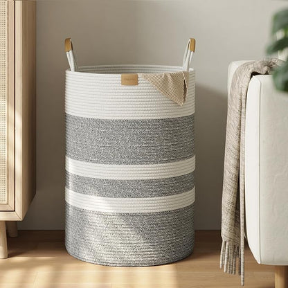 95L Striped Laundry Hamper by Nunsino