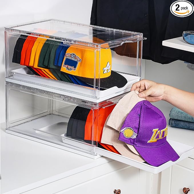Vtopmart 2 Pack Clear Hat Organizer Drawer by Vtopmart
