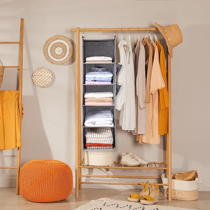 BOOMIBOO Hanging Closet Organize and Shelves，5-Hanging Shelf - Image 2