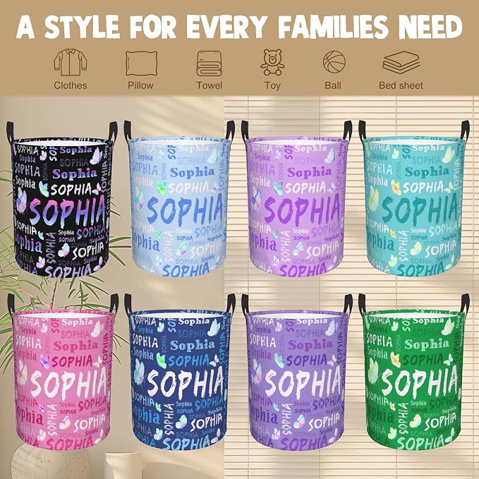 Custom Name Laundry Hamper, Personalized Laundry Basket - Image 6