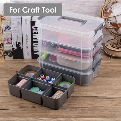 CraftGenes Craft Organizers and Storage, 4-Tier 10 Qt Box, 2 Trays, Scrapbook - Image 6