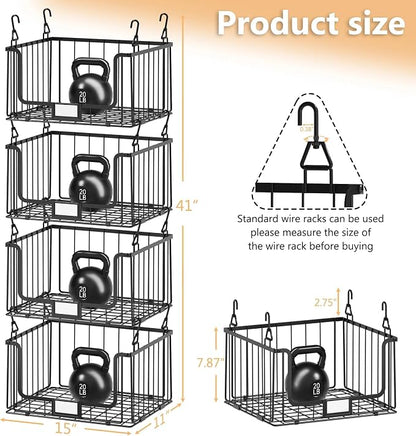 4-Tier Hanging Laundry Room Organizer - Image 3