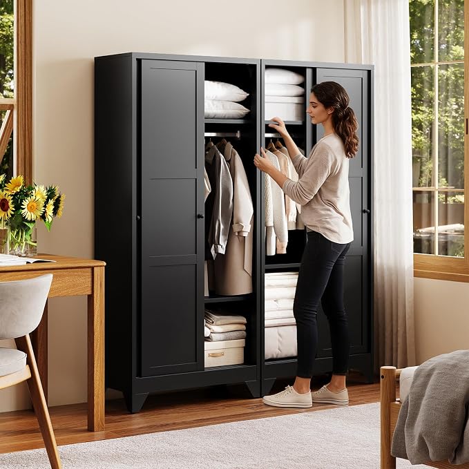 Letaya Armoire Wardrobe Closet, Narrow Slim Coat Closet Cabinet - Image 2