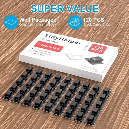 120 PCS Cable Clips, Adhesive Cord Clips - Image 2