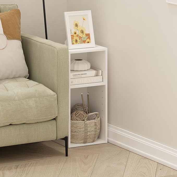 Furinno Fulda Book Shelf, 2-Tier Narrow Bookshelf, Bookcase - Image 2