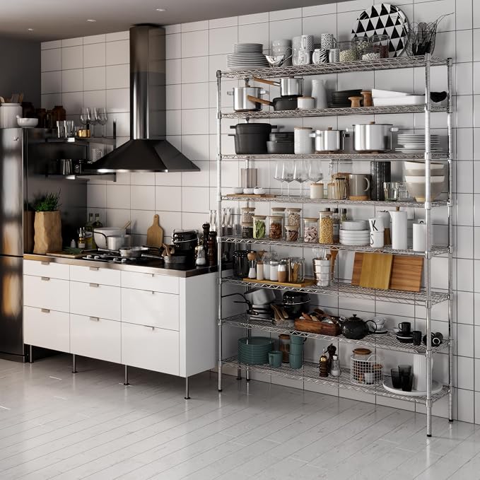 14" Deep x 60" Wide x 86" Height Wire Shelving Kit | 8-Tier | NSF Commercial - Image 2