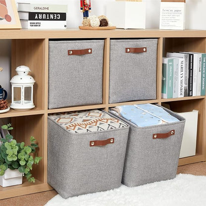 HNZIGE Fabric Storage Cubes Baskets, Foldable Storage Basket - Image 3