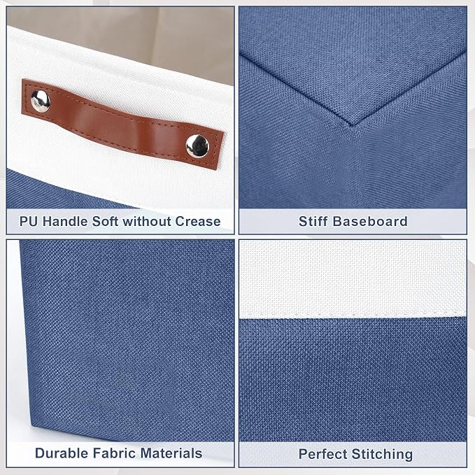 13x13 Cube Storage Bins, Collapsible Fabric Storage Box, 4 Pack Closet Baskets - Image 6