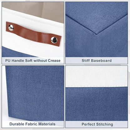 13x13 Cube Storage Bins, Collapsible Fabric Storage Box, 4 Pack Closet Baskets - Image 6