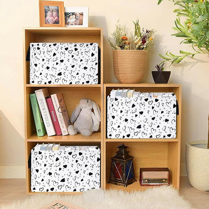 MAIZMZ Girls Empty Gift Basket Heart Print Storage Cube - Image 5