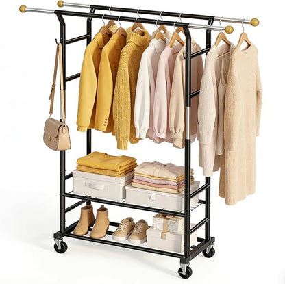 Clothes Rack with 3-Level Height Adjustment by HRUSGO