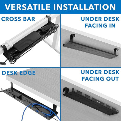 Mount-It! Premium Under Desk Cable Management Tray – 23" Heavy-Duty Steel Cable - Image 2