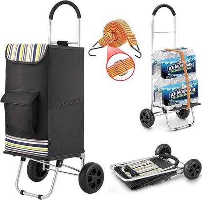 Shopping Cart, Super Loading Grocery Trolley, 220 lbs Capacity, Foldable Cart by winkeep