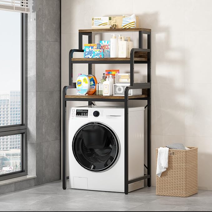 3-Tier Bathroom Room Shelf Washing Machine Storage Utility Rack Over The Toilet by Abao+panda