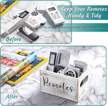 DRASTAR Remote Control Holder, Retro White TV Remote Holder, Remote Organizer - Image 5