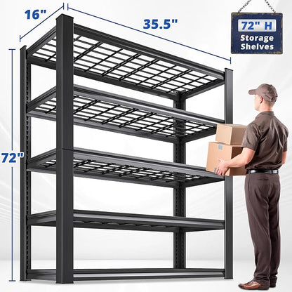 REIBII 3010LBS Storage Shelves 72" H Garage Shelving Heavy Duty Metal Shelving - Image 3