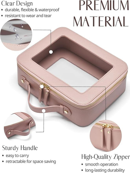 Popvibe Clear Makeup Bag Travel Cosmetic Case Transparent Toiletry Bag - Image 5