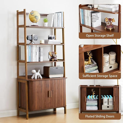 4-Tier Bookshelf, Tall Bookcase - Image 6