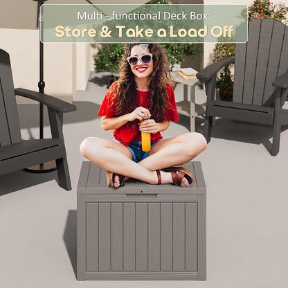 NUNU LAB Outdoor Storage Box, 45 Gallon Outside Deck Box Waterproof, Resin - Image 6