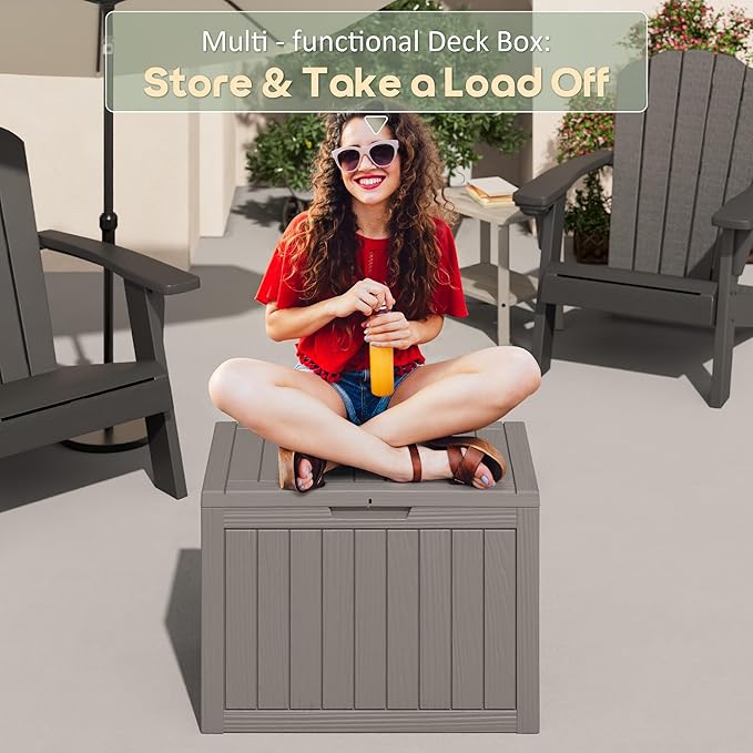 48 Gallon Outdoor Storage Deck Box Waterproof, Garden Tool, Backyard Cushion - Image 6