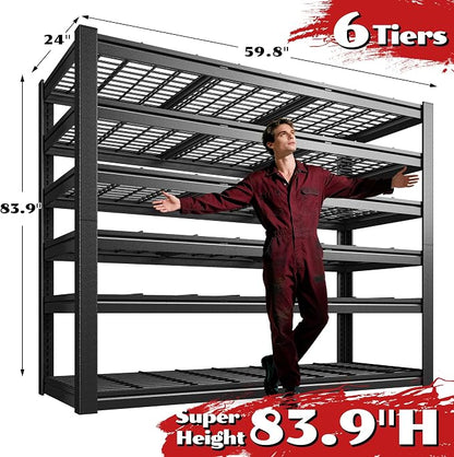 59.8" W Metal Shelving 6 Tier Garage Shelving 3750LBS Storage Shelves - Image 2