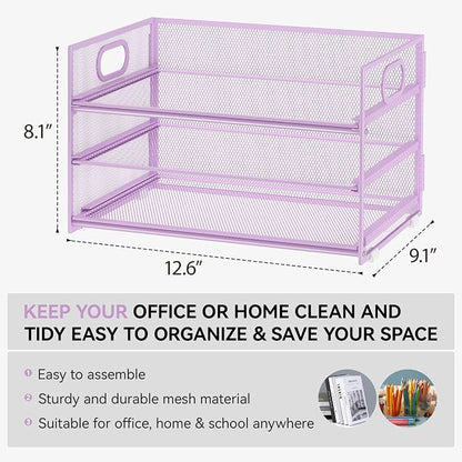 Subekyu 3 Tier Letter Tray Paper Organizer - Image 2