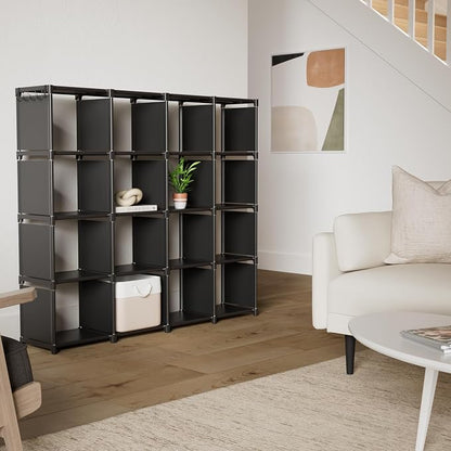 Mavivegue Bookshelf, 16 Cube Storage Organizer, Book Shelf Organizer, Tall - Image 2